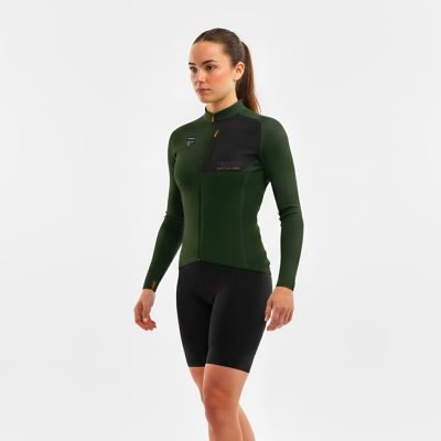 Frontier verde maglia primaverile da ciclismo - Donna