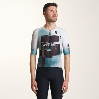 Glitch verde maglia da ciclismo a maniche corte - Uomo